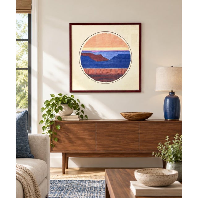 Exceptional and highly collectible multi-media piece from highly acclaimed American artist Sandra Bowden's landscape...