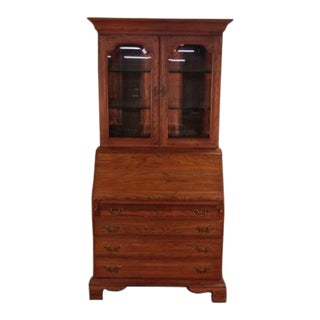 Kincaid Solid Oak Bookcase Desk For Sale