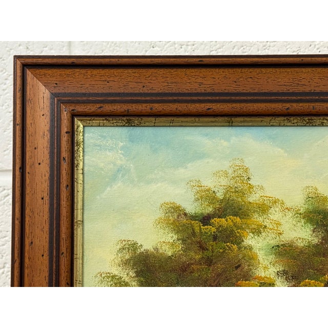 Golden haze settles on calm waters, holding a cottage in quiet reverie 1975 Circa For Sale - Image 18 of 18