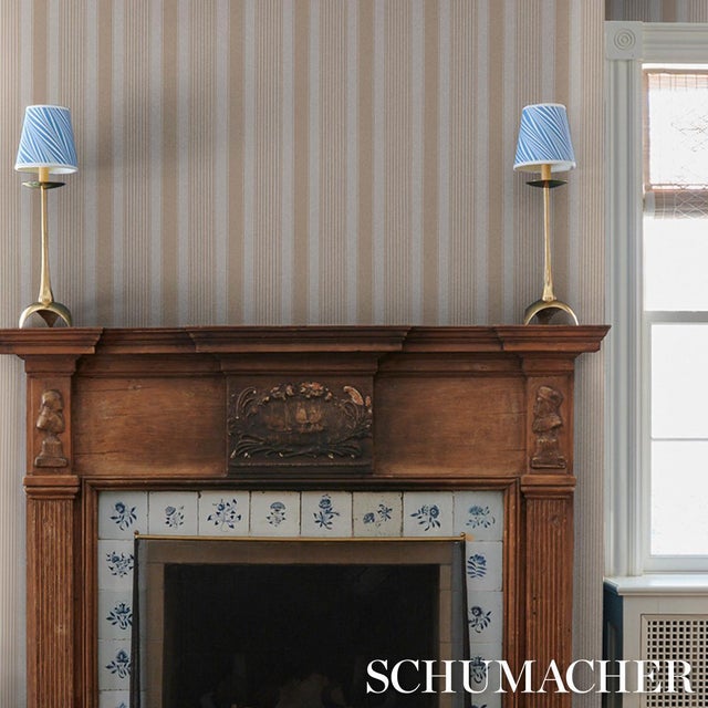 2020s Sample - Schumacher Summerville Stripe Wallcovering In Birch For Sale - Image 5 of 6