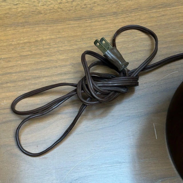 American Mid-Century Modern, Large Table Lamps, Glazed Ceramic, Yellow, Fabric For Sale - Image 10 of 10