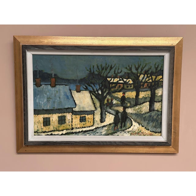 Erik Hilströml, Winter Landscape, 1960s, Oil on Panel, Framed For Sale - Image 11 of 18