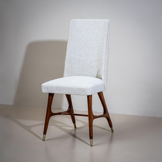 Light Gray Set of Six Side Chairs, attributed to Melchiorre Bega (1898–1976), Italy, 1950s For Sale - Image 8 of 11