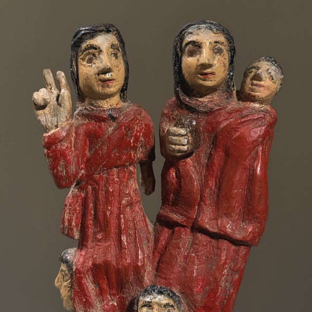 Antique 19th Century Hand Carved Folk Art Santos Sculpture For Sale In Philadelphia - Image 6 of 9
