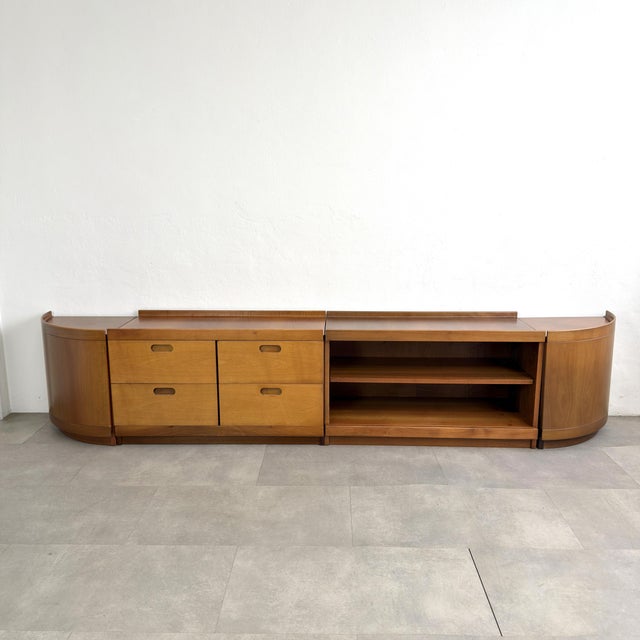 Molteni Fiorenza Modular Low Sideboard by Tito Agnoli for Molteni, Italy, 1970s, Set of 5 For Sale - Image 4 of 18