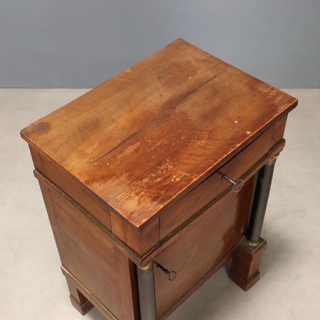 Empire Bedside Table in Walnut For Sale - Image 6 of 8