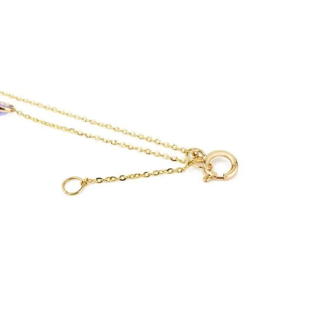 Metal Unique Tanzanite and Tourmaline Station Necklace Crafted in 18k Yellow Gold For Sale - Image 7 of 13