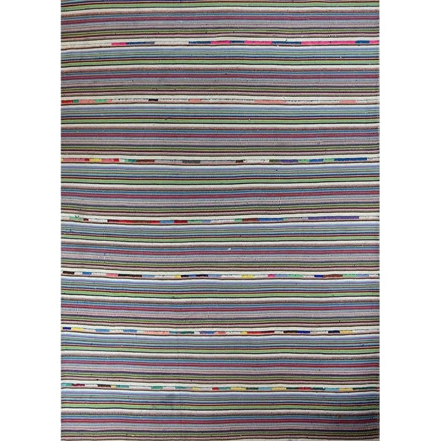 1970s Vintage Handwoven Swedish Style Flatweave Area Rug 7x9 For Sale