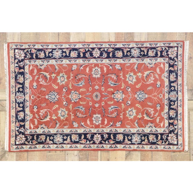 Red Vintage Indian Persian Style Rug, 03'01 X 05'00 For Sale - Image 8 of 9