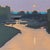 Moonrise Over The South Platte by Michael Magrin | Oil on linen mounted on panel Landscape with river and moonrise For Sale