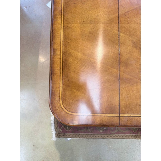 Late 20th Century Jonathan Charles Parquetry Top Drop Leaf Cocktail Table For Sale - Image 5 of 12