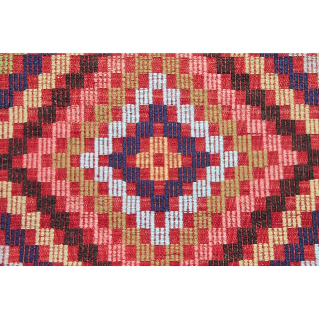 1960's Vintage Turkish Kilim Rug - 76" X 122" For Sale - Image 9 of 11