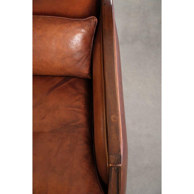 Brown Vintage Art Deco Sheepskin Armchair For Sale - Image 8 of 14