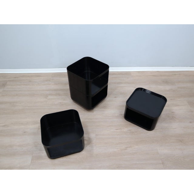 Vintage Black Componibili 4970 Modular Trolley by Anna Castelli Ferrieri for Kartell, 1960s For Sale - Image 12 of 14