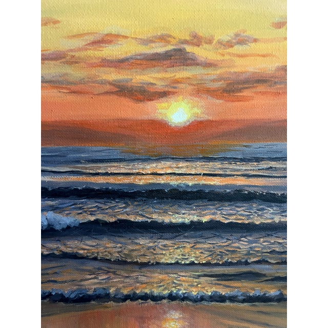 2020s Golden Pacific Sunset Original Painting by Steve Schaaf For Sale - Image 5 of 8