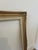 Beautiful vintage wood picture frame with an aged gilt finish, carved floral corner details and a wide linen liner. Sized...