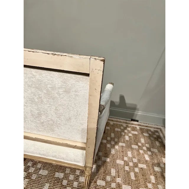 French Louis XVI Styled 19th Century Square Back Arm Chair For Sale In Chicago - Image 6 of 8