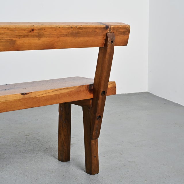 Bench attributed to Christian Durupt for La Plagne, 1960s For Sale - Image 10 of 12