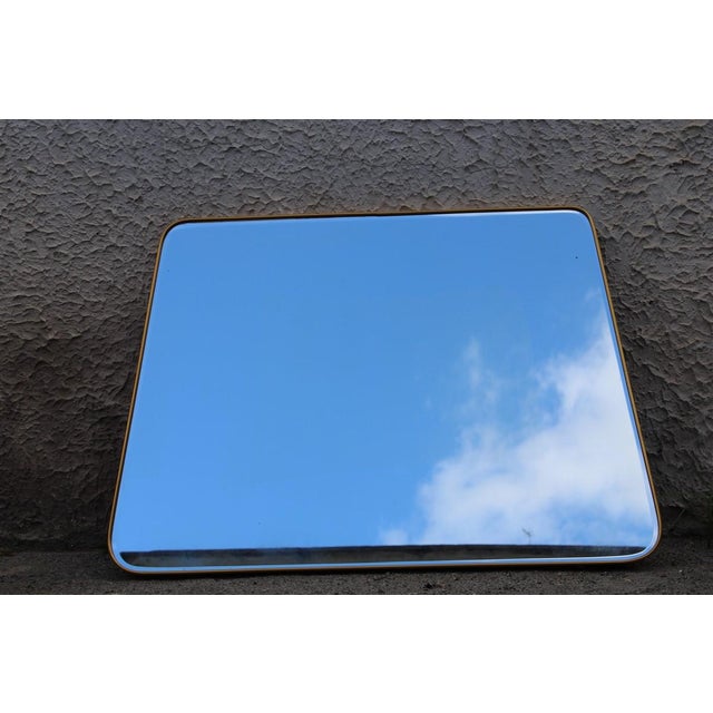 Italian Trapezoidal Mirror in Brass, 1950 For Sale - Image 4 of 9