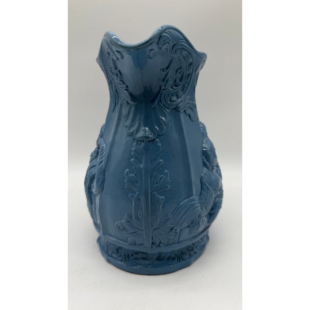 A Very Fine Antique English Victorian Blue Salt Glazed Stoneware Jug, Circa 1850's For Sale - Image 4 of 12