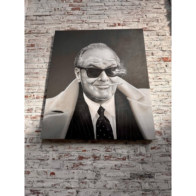 Black Frank Guitjens, Jack Nicholson, 2017, Oil on Canvas For Sale - Image 8 of 10