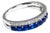 14K White Gold Sapphire Diamond Wedding Band Ring Designer Estate For Sale