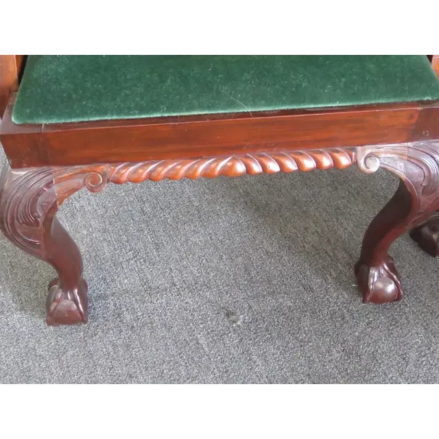 Traditional Set of 8 Finely Carved Solid Mahogany Georgian Style Dining Chairs C1920s For Sale - Image 3 of 10