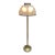 Italian Floor Lamp With Domed Textured Glass Shade, 1970s For Sale