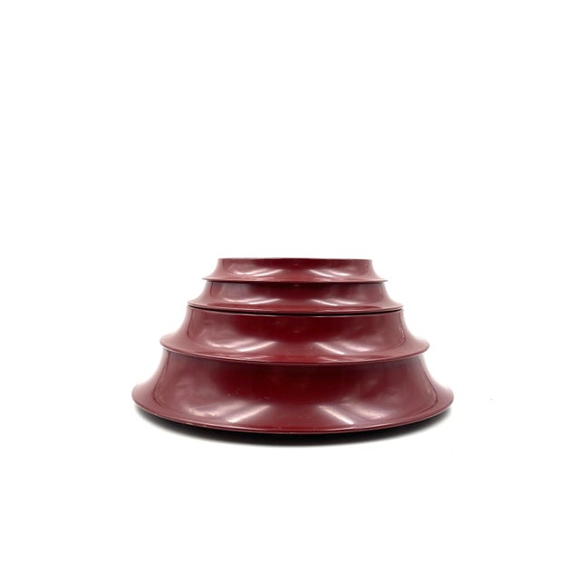 Sculptural pagoda shaped stacked brass trays / vide poche attributed to Angelo Mangiarotti, Italy 1970s Set of 4 brass...