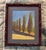 Striking line of cypress trees on a hot sunny Mediterranean afternoon in terrific colors, oil on board under acrylic,...