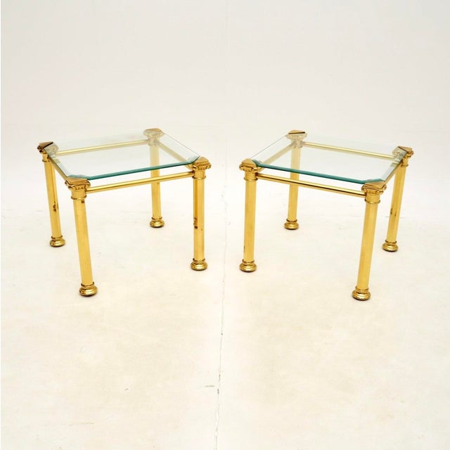 Gold Vintage French Brass Side Tables, 1970s, Set of 2 For Sale - Image 8 of 8