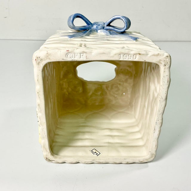 1990 Vintage Chippendale Boho Chic Fitz & Floyd Trompe L’Oeil Dove Tissue Box Cover For Sale - Image 16 of 16