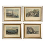 Set Four English Thomas Allom Hand Colored Steel Engravings, China Views For Sale