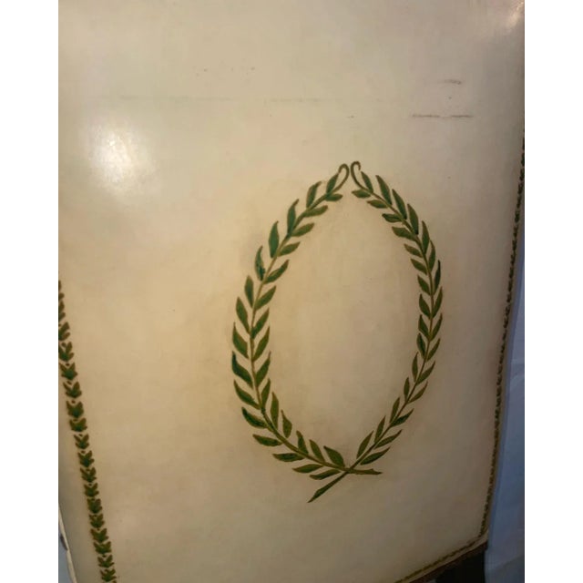 Pair of unique vintage early American high-back mahogany chairs with star nail heads.