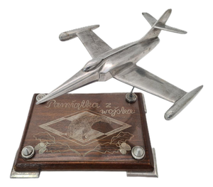 Polish Aviation Souvenir Airplane in Metal, 1970s