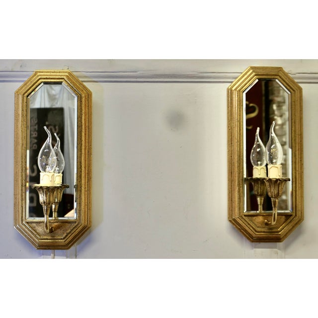 Art Deco Style Girandole Wall Mirror Lights, 1960s, Set of 2 For Sale - Image 7 of 7