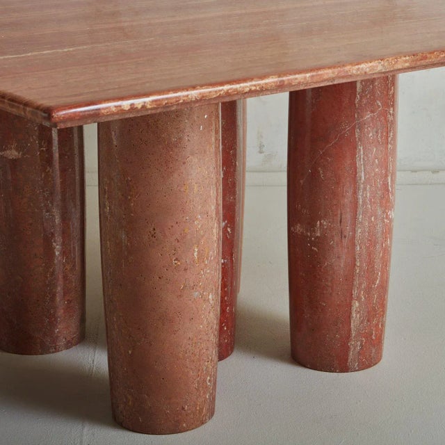 ‘Il Colonnato’ Dining Table in Red Persian Travertine by Mario Bellini for Cassina, Italy 1970s For Sale - Image 10 of 13