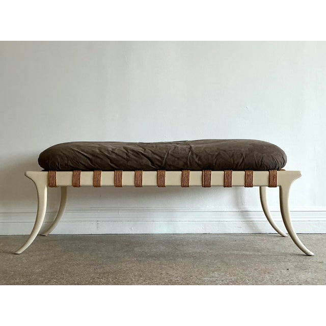 Vintage Saber Leg Bench For Sale - Image 4 of 12