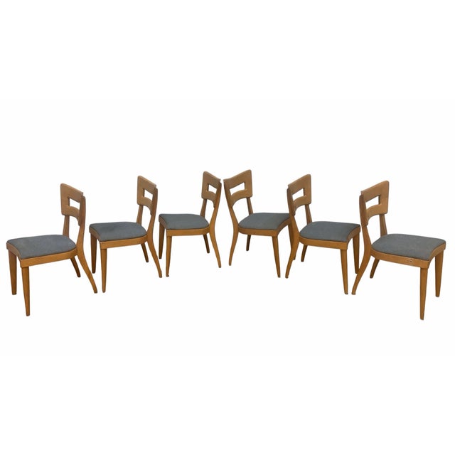 MCM Heywood-Wakefield 8 Piece Dining Set With M154 “Dog Bone” Chairs For Sale - Image 9 of 12
