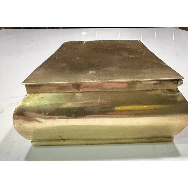 Brass Vintage Chinoiserie Inspired Brass and Wood Box For Sale - Image 8 of 12