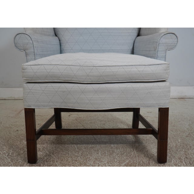 Baker Chippendale Mahogany Wing Back Easy Chair For Sale - Image 9 of 12