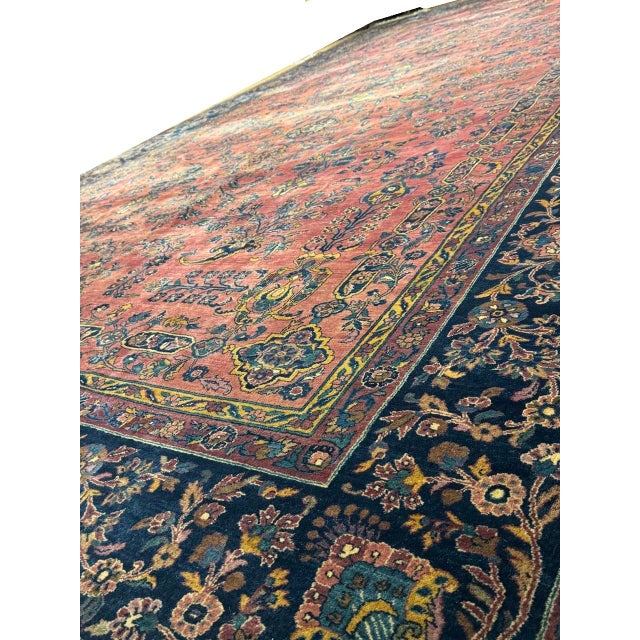 Brick Red Pasargad DC Red Antique Kashan Rug For Sale - Image 8 of 8
