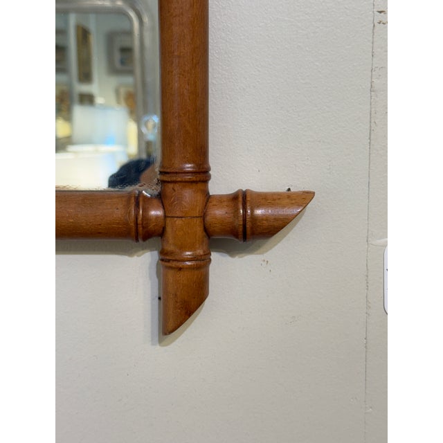 1900 - 1909 Antique Faux Bamboo Mirror For Sale - Image 5 of 7