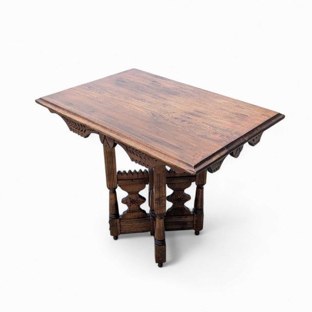 Antique Victorian Eastlake Side Table With Ornate Carved Pedestal Base, 1800s For Sale - Image 9 of 18