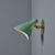 1950s Gino Sarfatti Model #10 sconce for Arteluce in Green Executed in painted aluminum and custom fabricated period-...