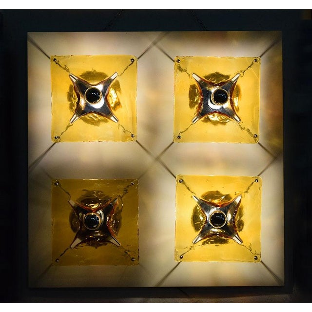 Large Murano Glass 4-Light Wall Sconce from Mazzega, 1970s For Sale - Image 11 of 11