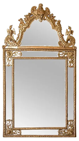 Antique French Regency Carved Giltwood Mirror