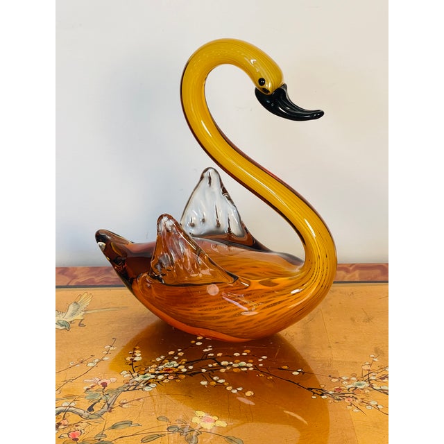 Gorgeous Italian Vintage Murano Glass Swan Sculptures For Sale In Miami - Image 6 of 9