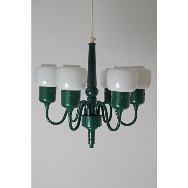 Mid-Century Modern Green Ceiling Lamp Modell T-526 by Hans-Agne Jakobsson for Hans-Agne Jakobsson Ab Markaryd, 1950s For Sale - Image 3 of 18