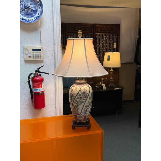Ceramic Ethan Allen Chinoiserie Table Lamp For Sale - Image 7 of 12